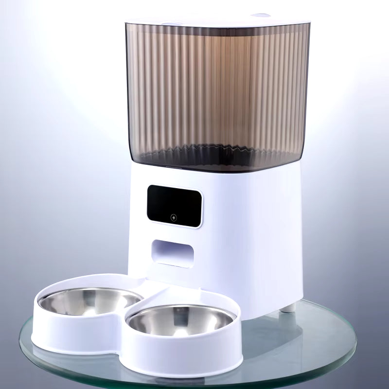 5L Smart Automatic Pet Feeder with Camera, WiFi Timer, and Stainless Steel Bowl (No 5V 2A Plug Included)